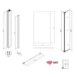Walk-in 110x200cm Paroi et retour pivotant en verre Crystal Glass® 8 mm anticalcaire , avec bras et profilés chrome brillant