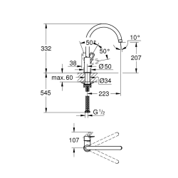 Start Loop Mitigeur évier 1/2", chrome (G30335001)