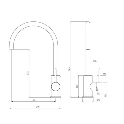 Aurum mitigeur évier à levier sur pied 36,3 cm avec bras pivotant, or brossé (SATBAUR280BG)