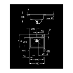  K700 évier composite, noir (G31651AP0)