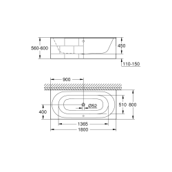 Essence Bath Tub built-in EasyClean