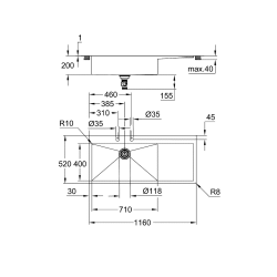 K1000 Sink 80 -S 116/52 1.0 lh