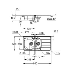 K200 Sink 60 96,5/50 1.5 rev
