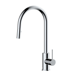 Swiss Aqua Technologies Aurum mitigeur évier sur pied à levier 44 cm avec douchette extractible 2 jets, chrome brillant (SATBAUR286CR)