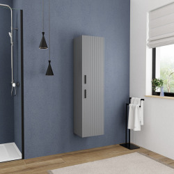 Meuble colonne de salle de bain assemblé, gris foncé (CERAMIA-4DG35)