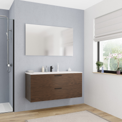 Ceramia 119,4*45,5*55 cm, Nouveau meuble de salle de bain assemblé, certifié FSC, couleur chêne (CERAMIA-4DW120)