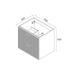 59,5*45,5*55 cm, Nouveau meuble de salle de bain assemblé, certifié FSC, gris perle (CERAMIA-4LG60)