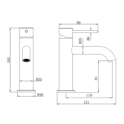 Swiss Aqua Technologies Aurum mitigeur lavabo sur pied 16,5 cm, à levier, sans vidage, or brossé (SATBAUR271BG)