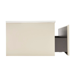 Austen meuble de salle de bain 80x35x52 cm + vasque à poser en marbre coulé, beige mat (AUSTEN80BG)
