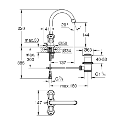  Costa L mélangeur monotrou, chrome (G21375001)