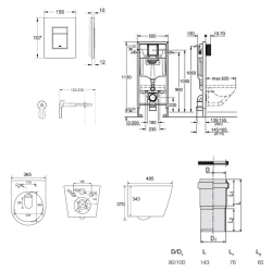  Pack WC bâti-support Rapid SL + WC SAT sans bride + abattant SoftClose + plaque chrome (RSLCETOR1)