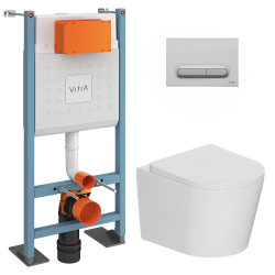 Pack WC bâti-support + WC sans bride + abattant SoftClose + Plaque Grise (VFTFCETOR5)