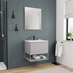 Ceramia Nouveau meuble de salle de bain Ceramia 60 cm, certifié FSC, gris perle (CERAMIA-1LG60)