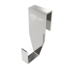 Crochet suspendu en acier inoxydable pour écran de douche SAT Walk-In, pose facile sans perçage, inox (SATWIHACEK)