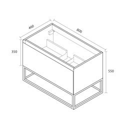 Ceramia meuble de salle de bain 80 cm, gris perle (CERAMIA-1LG80)