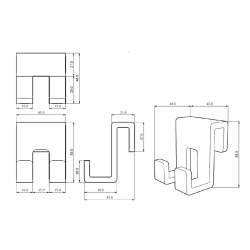 Double crochet suspendu en acrylique pour écran de douche SAT Walk-In, transparent (SATWIHACEKPLAST)