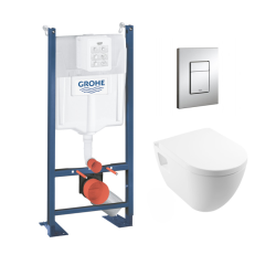 Grohe Pack WC Rapid SL autoportant + cuvette SM26 sans bride + plaque Skate Cosmo chrome (ProjectSM26-1-SP)