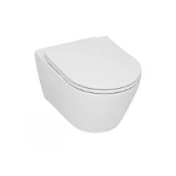 Pack WC Bâti-support Duofix + WC sans bride Smyle + Abattant softclose + Plaque blanche (SmyleGeb1)