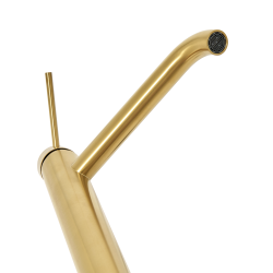 Aurum mitigeur lavabo haut 30,8 cm en acier inoxydable, à levier, sans vidage, or brossé (SATBAUR285BG)
