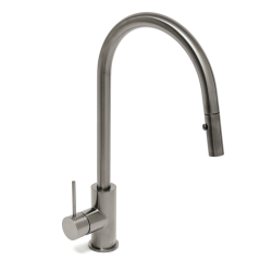 Aurum mitigeur évier sur pied avec douchette extractible 2 jets, m"tal brossé (SATBAUR286BGM)