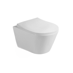 Pack WC Bâti-support autoportant + WC sans bride SAPHO Avva + Abattant softclose + Plaque Chrome (ProjectAvva-2)