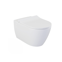 Pack bâti Duofix 112cm + Plaque blanche Delta20 + Cuvette suspendue sans bride et fixations invisibles (SATrimlessGeb3)