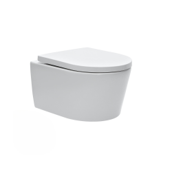 Pack bâti Duofix 112cm + Plaque blanche Delta20 + Cuvette suspendue sans bride et fixations invisibles (SATrimlessGeb3)