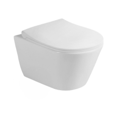 Pack WC Bâti-support + Cuvette Infinitio sans bride fixations invisibles + Abattant softclose + Plaque, Blanc (SLIM-Infinitio-1)