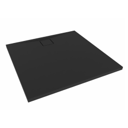 Vision Receveur de douche 90x90cm + Siphon Eslim90. Marbre coulé, noir (SATSVVI90QC-S)