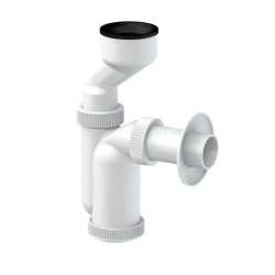 Siphon pour urinoir avec vidage de brassard 40mm, blanc (T2407)
