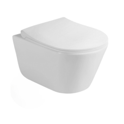 Pack WC Bâti-support UP720 extra-plat + WC sans bride Avva + Abattant frein de chute + Plaque chrome (SLIM-Avva-N)