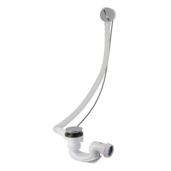 Easybain Vidage baignoire avec câble 65cm, Débit de 70l/min, Rotule orientable à 360°, pour perçage Ø52mm (0203611)