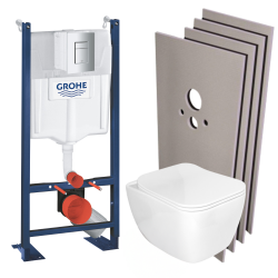 Pack WC Bâti Autoportant Rapid SL + WC sans bride Havana avec fixations invisibles + Abattant softclose + Set habillage