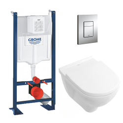 Pack WC Rapid SL autoportant + cuvette SM10 + plaque Skate Cosmo chrome (ProjectSM10-1)