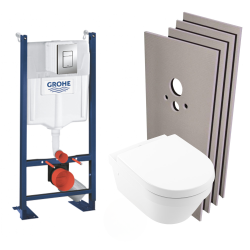 Pack WC Bâti autoportant + Cuvette Architectura sans bride + Plaque chrome + Set habillage (HProjectArchitectura2-1)