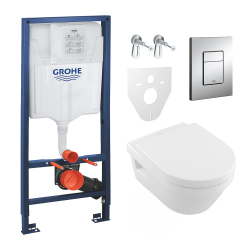 Grohe Pack WC Grohe Rapid SL + Cuvette Villeroy & Boch + Plaque de commande Grohe Skate Chrome (38528SET-France)