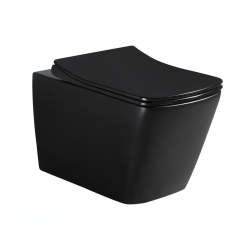 Pack WC Bâti-support Rapid SL + WC Infinitio sans bride noir mat + Abattant softclose + Plaque noire (RSL-BlackInfinitio-KF0)