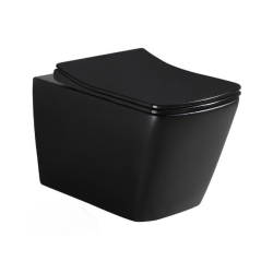 Pack WC Bâti autoportant + WC Swiss Aqua Technologies Infinitio noir sans bride + Plaque chrome (ProjectBlackInfinitio-1)
