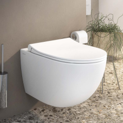 Pack WC bâti-support Villeroy & Boch + WC sans bride abattant Softclose Vitra + Plaque (VICONSENTO-2CH)