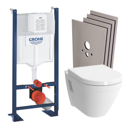 Pack WC Bâti Autoportant + Cuvette Vitra S50 + Abattant soft close + Plaque chrome + Set habillage (ProjectS50softclose-2-sabo)