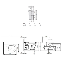 ViConnect Pro S Pack WC bâti Villeroy & Boch + WC suspendu sans bride Livea + abattant SoftClose + plaque (VCNBELLO2SPCH)