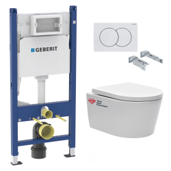 Pack Bâti-support 112cm + Cuvette Swiss Aqua Technologies sans bride + Plaque blanche + Set d'isolation