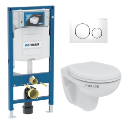 Pack WC Geberit Duofix + Cuvette Ideal Standard Tesi Aquablade + Plaque de commande Sigma01 Chrome mat