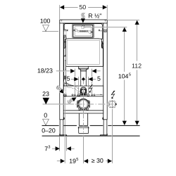 Geberit Pack WC Geberit duofix UP100 + Cuvette Jika (groupe Roca-Laufen) + Plaque de commande