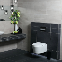 Pack WC bâti Villeroy & Boch + WC sans bride Swiss Aqua Technologies + abattant + set isolation + plaque (VICONSAT2CHSET)