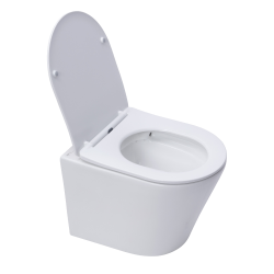 Pack WC bâti Villeroy & Boch + WC sans bride abatant Softclose Swiss Aqua Technologies + habillage + plaque (VCNINFI2SBCHDE)