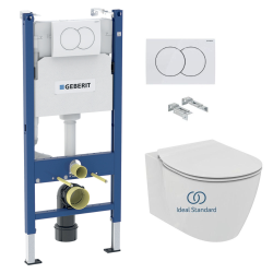 Pack WC Rapid SL + cuvette sans bride SAT, fixations cachées + plaque Skate chrome (RapidSL-SATrimless)