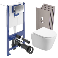 Pack WC Bâti-support + WC SAT sans bride et fixations invisibles + Plaque chrome + Set habillage (ViConnectInfinitio-1-sabo)