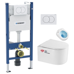 Pack WC Rapid SL + cuvette sans bride SAT, fixations cachées + plaque Skate chrome (RapidSL-SATrimless)