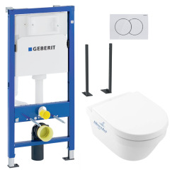 Pack WC Bati-support Geberit autoportant DUOFIX + WC suspendu Villeroy & Boch Architectura